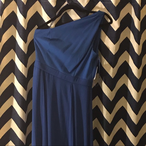 Halston Heritage Dresses & Skirts - Halston Heritage Woman One-Shoulder Gown Blue